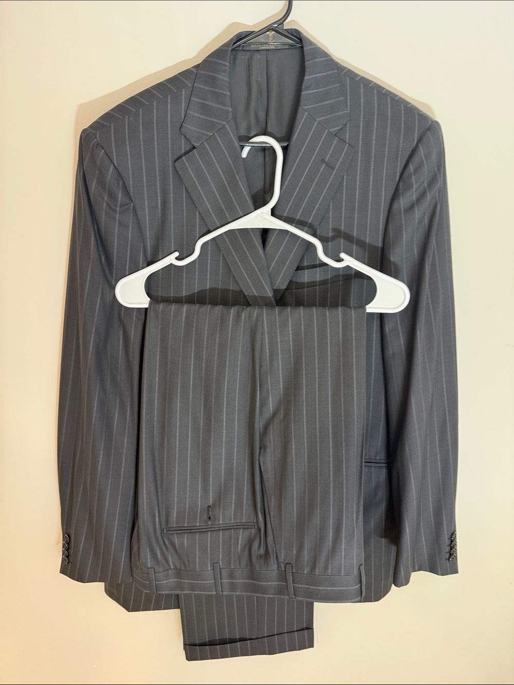 Corneliani Charcoal Gray Pinstripe Two-Piece Suit
